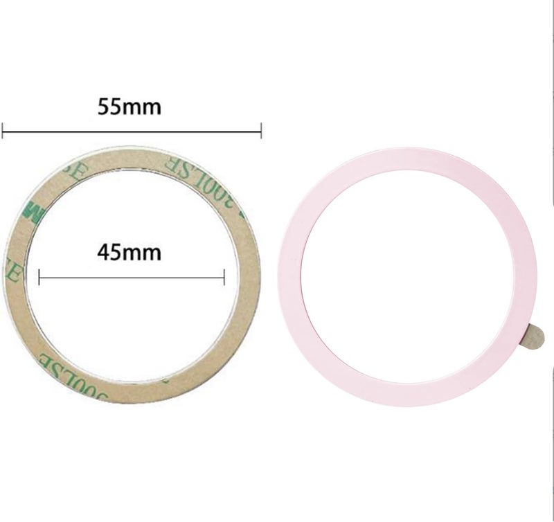 TENOC Universal Metal Ring Sticker for Magnetic Charger Compatible with iPhone/Samsung/Android All Cellphones, Magnetic Mount/Phone Holder Conversion Accessories, 3Pcs, Pink - Image 2